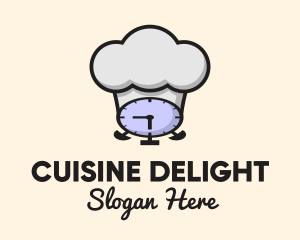 Clock Chef Toque logo design