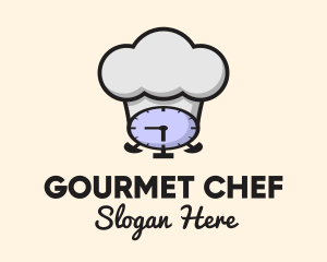 Clock Chef Toque logo design