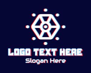 Gaming - Glitchy Hexagon Tech logo design