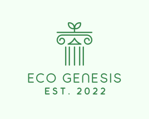 Natural Eco Pillar  logo design