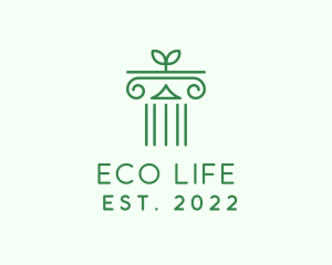 Natural Eco Pillar  logo design