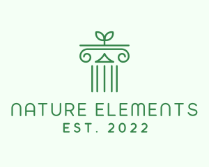 Natural Eco Pillar  logo design