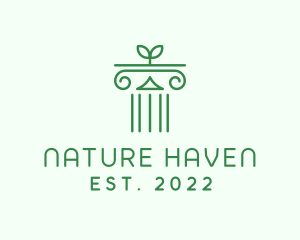 Natural Eco Pillar  logo design