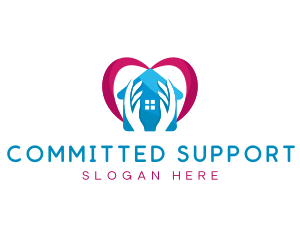 Loving Home Care Heart logo design