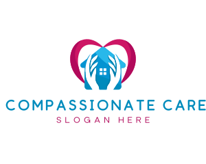 Loving Home Care Heart logo design