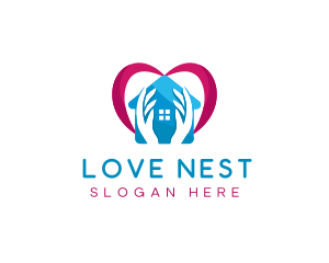 Loving Home Care Heart logo design