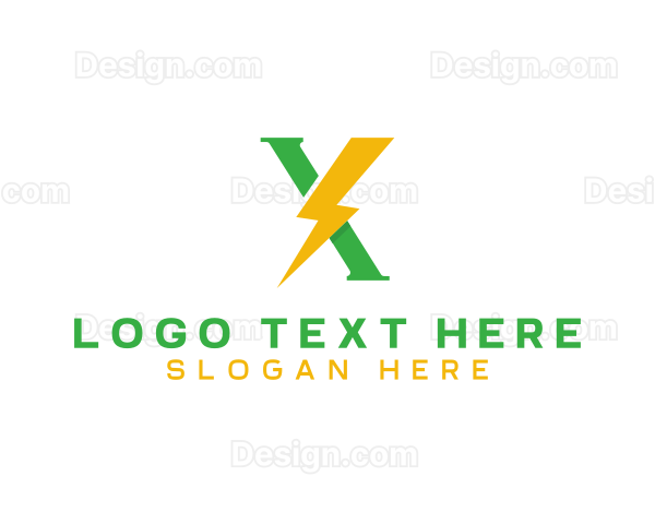 Lightning Bolt Letter X Logo