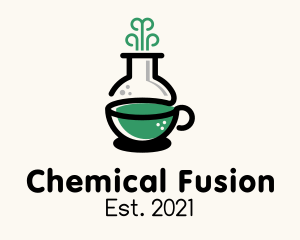 Green Flask Tea Chemistry logo design