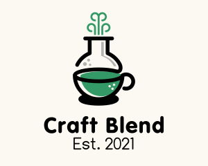 Green Flask Tea Chemistry logo design