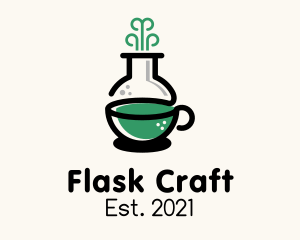 Green Flask Tea Chemistry logo design