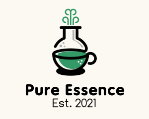 Green Flask Tea Chemistry logo design