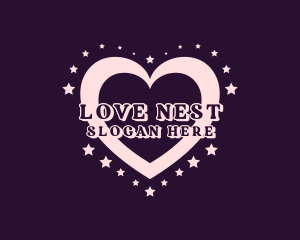 Retro Heart Love logo design