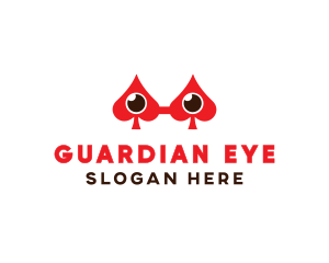 Red Spade Eye logo design