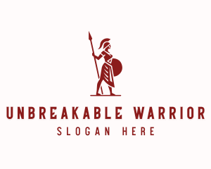 Woman Spartan Warrior logo design