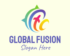 Colorful Global Travel logo design