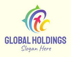 Colorful Global Travel logo design