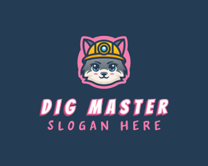 Wolf Miner Digging logo design