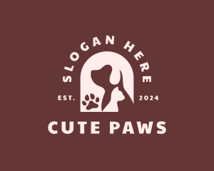 Dog Cat Paw logo design