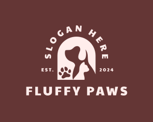 Dog Cat Paw logo design