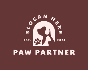 Dog Cat Paw logo design