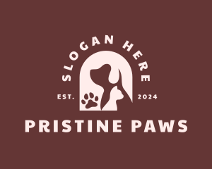 Dog Cat Paw logo design