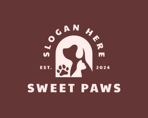 Dog Cat Paw logo design