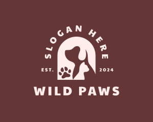 Dog Cat Paw logo design