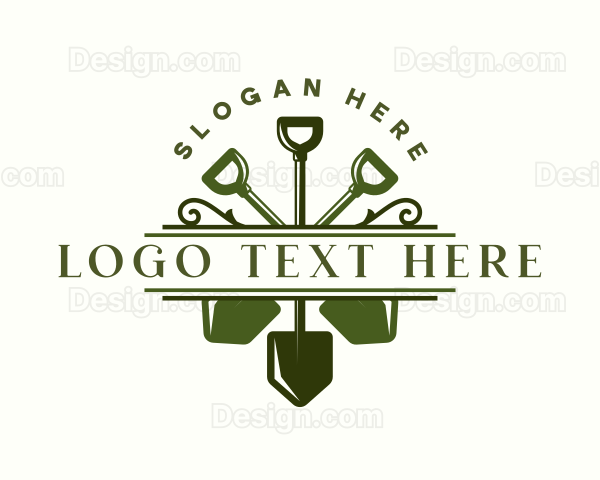 Shovel Lawn Gardening Logo