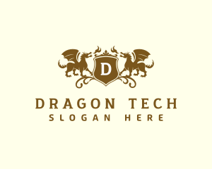 Dragon Shield Crest logo design