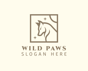 Wolf Moon Animal logo