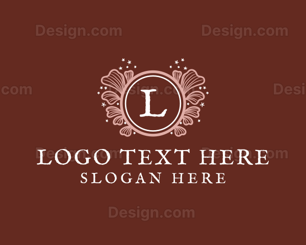 Feminine Floral Cosmetics Wreath Logo