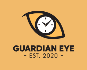 Animal Eye Clock Time logo design