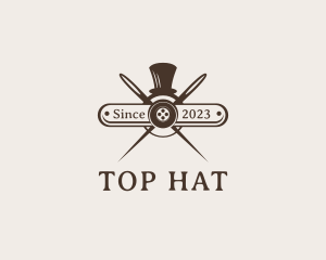 Retro Needle Hat  logo design