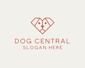 Geometric Puppy Dog logo design