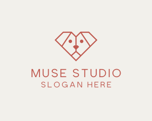 Geometric Puppy Dog logo design