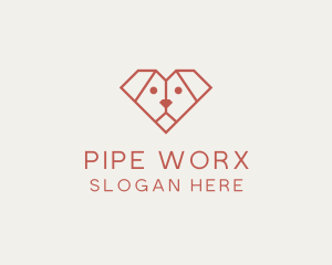 Geometric Puppy Dog logo design