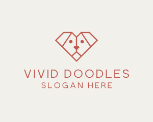 Geometric Puppy Dog logo design