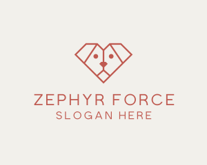 Geometric Puppy Dog logo design