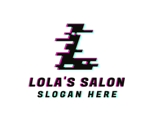 Pixel Glitch Letter L logo design