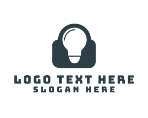 Light Bulb Lock logo design