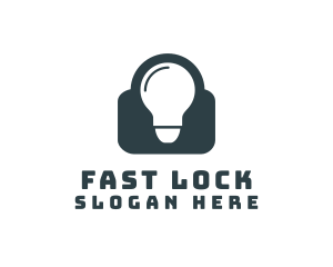 Light Bulb Lock logo design