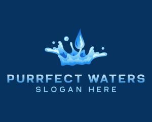 Purified Water Droplet logo design