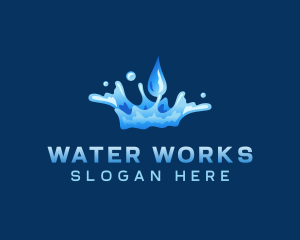 Purified Water Droplet logo design