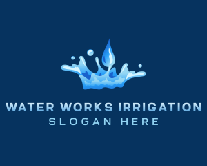 Purified Water Droplet logo design