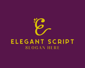 Gold Sparkle Letter E logo design