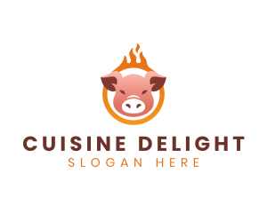 Burning Pig Cuisine logo design