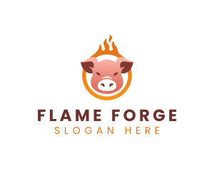 Burning Pig Cuisine logo design