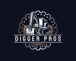 Excavator Quarry Construction logo design