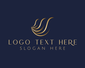 Gold Luxury Wave logo