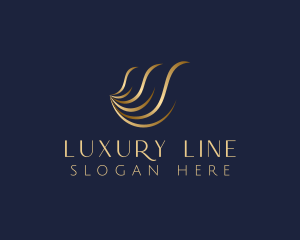 Gold Luxury Wave logo design